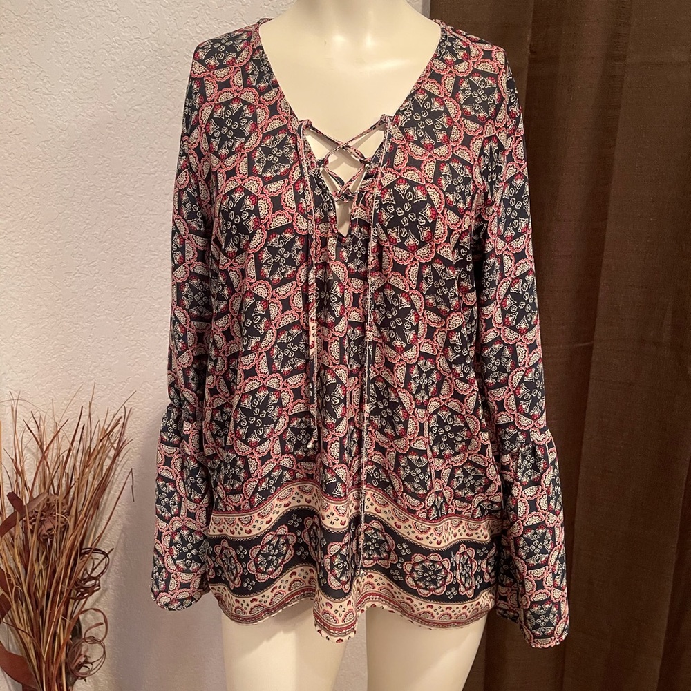 Abercrombie & Fitch Bell Sleeve Boho Blouse